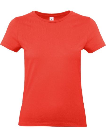 Damen-T-Shirt aus schwerer Baumwolle E190 Damen Sunset Orange