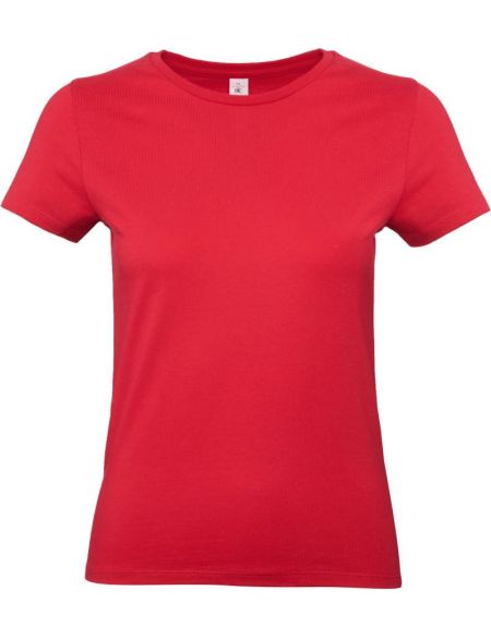 Damen-T-Shirt aus schwerer Baumwolle E190 Damen rot