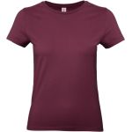 Damen-T-Shirt aus schwerer Baumwolle E190 Damen Burgunderrot