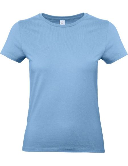 Damen-T-Shirt aus schwerer Baumwolle E190 Damen himmelblau