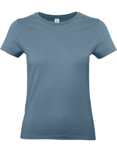 Damen-T-Shirt aus schwerer Baumwolle E190 Damen Steinblau
