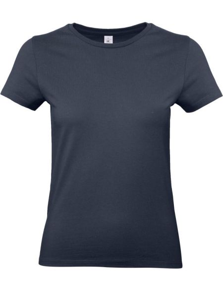 Damen-T-Shirt aus schwerer Baumwolle E190 Damen Marineblau