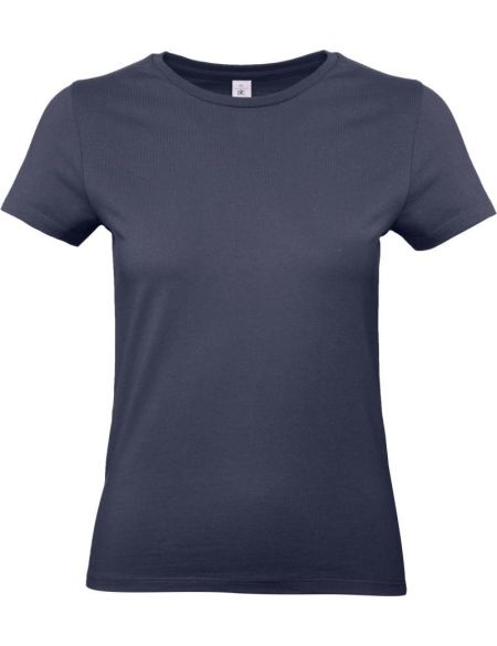 Damen-T-Shirt aus schwerer Baumwolle E190 in Marineblau