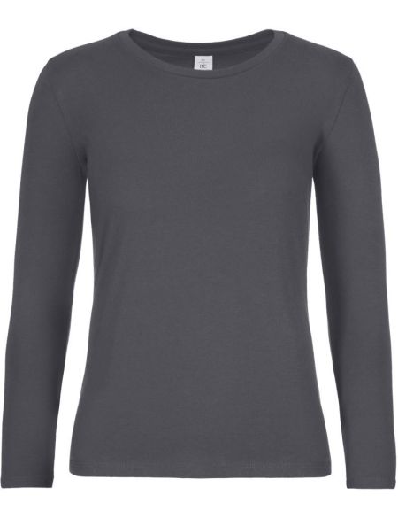Damen-T-Shirt mit langen Ärmeln aus schwerer Baumwolle E190 LSL Damen schwarz