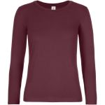 Damen-T-Shirt mit langen Ärmeln aus schwerer Baumwolle E190 LSL Damen Burgunderrot