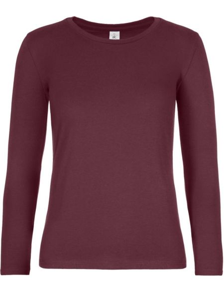 Damen-T-Shirt mit langen Ärmeln aus schwerer Baumwolle E190 LSL Damen weiß