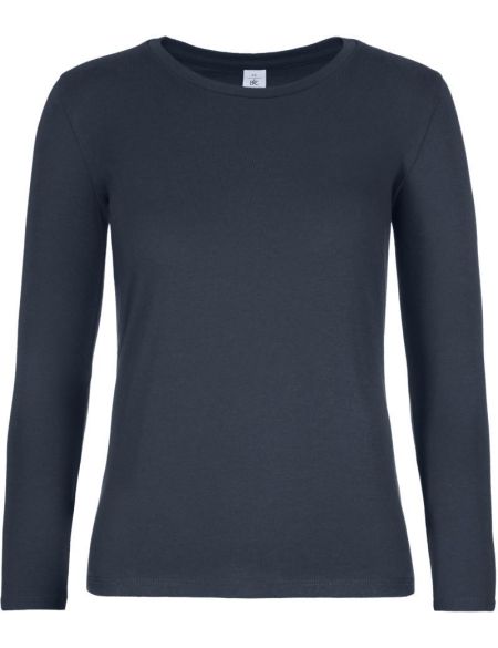 Damen-T-Shirt mit langen Ärmeln aus schwerer Baumwolle E190 LSL Women Navy