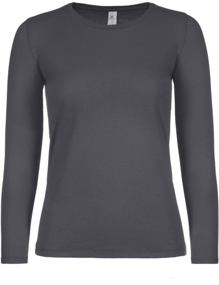 Damen-T-Shirt mit langen Ärmeln E150 LSL dunkelgrau