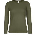 Damen-T-Shirt mit langen Ärmeln E150 LSL Urban Khaki