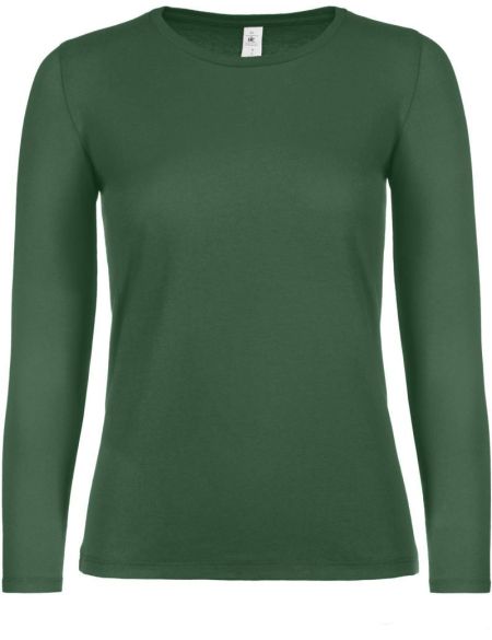 Damen-T-Shirt mit langen Ärmeln E150 LSL flaschengrün