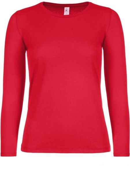 Damen-T-Shirt mit langen Ärmeln E150 LSL rot