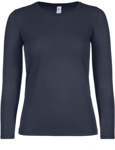 Damen-T-Shirt mit langen Ärmeln E150 LSL Marineblau