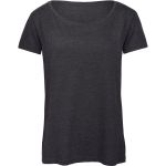 Damen T-Shirt Triblend Damen dunkelgrau meliert