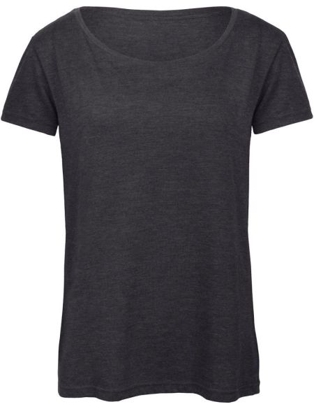 Damen T-Shirt Triblend Damen dunkelgrau meliert