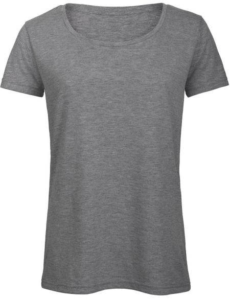 Damen T-Shirt Triblend Damen hellgrau meliert