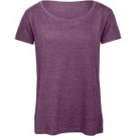 Damen-T-Shirt Triblend Damen lila meliert