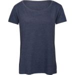 Damen T-Shirt Triblend Damen Heather Navy