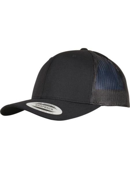 6-Panel-Kappe Trucker Recycled Flexfit 6606RT/6606TR schwarz