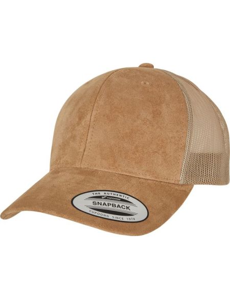 6 Panel Trucker Wildleder Flexfit Kappe 6606SU schwarz