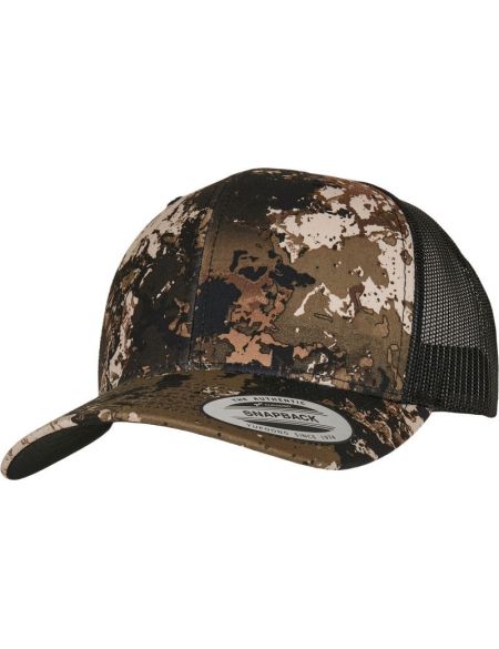 Kappe 6 Panels Trucker Veil Camo Flexfit 6606VC Poseidon schwarz