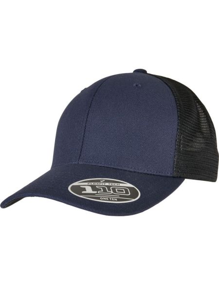 6 Panel Trucker Canvas Flexfit 110ST Kappe Toffee/Schwarz