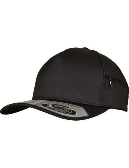 5-Panel-Kappe Pocket Flexfit 110ZP schwarz