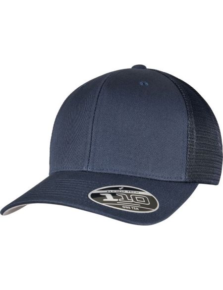 Flexfit 110M/110BM marineblau/weiße 6-Panel-Mesh-Kappe