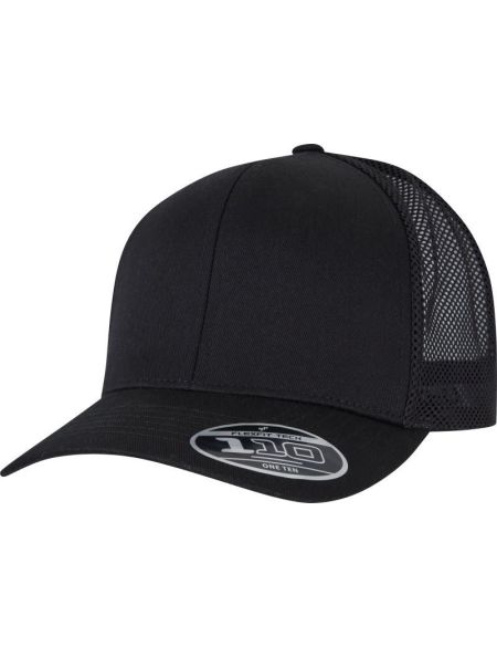 Kappe 6 Panels Trucker Flexfit 110T schwarz/schwarz