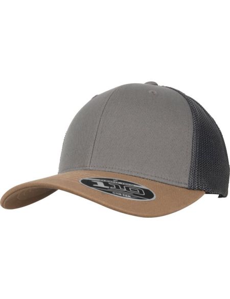 6 Panel Trucker Flexfit 110T Erdtöne-Kappe