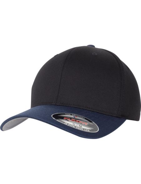 Flexfit 6-Panel-Mütze aus gekämmter Wolle 6277T/6277TT schwarz/navy
