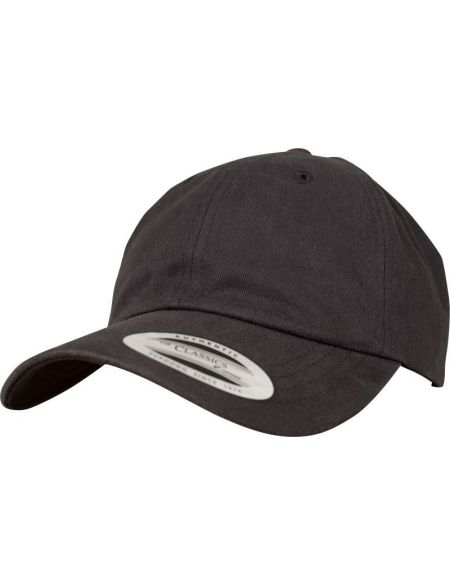 6-Panel-Peached-Flexfit-Kappe 6245PT schwarz