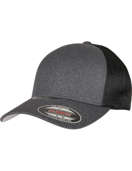 5-Panel-Kappe Trucker Unipanel Flexfit 5511UP dunkelgrau/schwarz