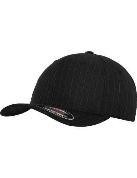 Kappe 6 Panels Pinstripe Flexfit 6195P schwarz/weiß