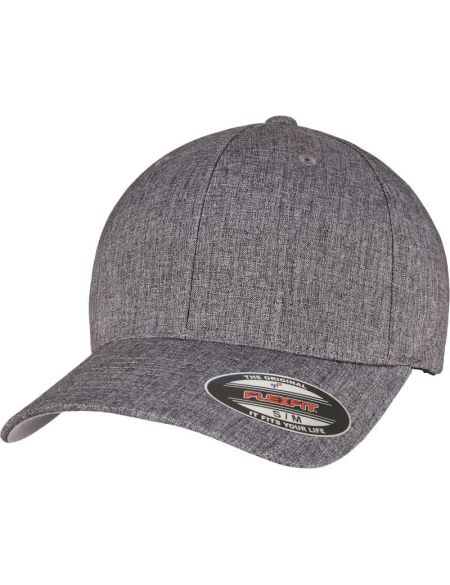 Heatherlight Flexfit 6350 dunkelgrau melange 6-Panel-Kappe