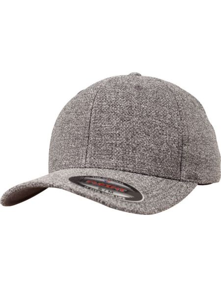 Melange Flexfit 6-Panel-Kappe 6355 Dunkelgrau meliert