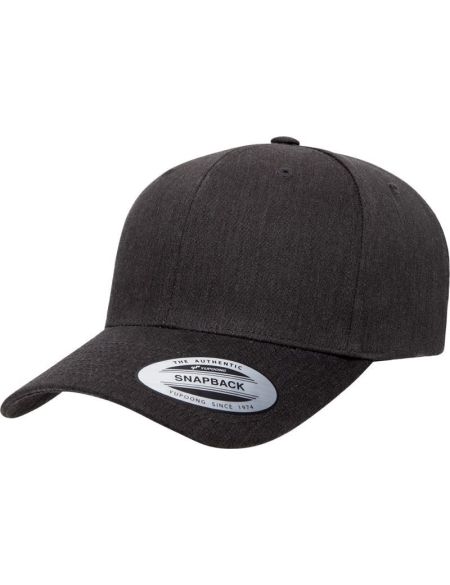 Kappe 6 Panels Snapback Retro Flexfit 6389 dunkelgrau meliert