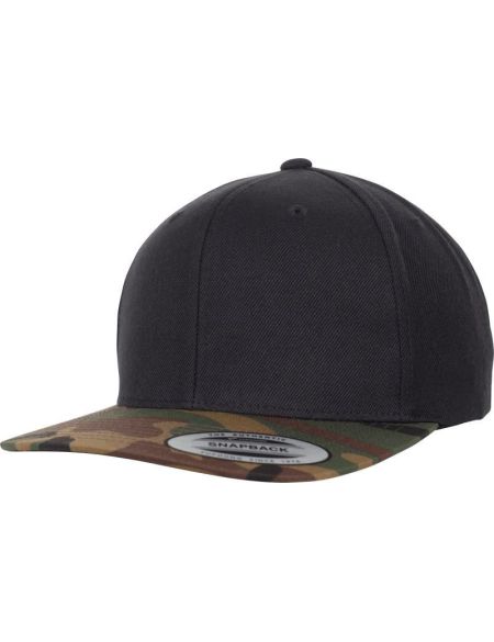 Kappe 6 Panels Snapback Camo Flexfit 6089CF/6089CV/6089TC schwarz/grün camo