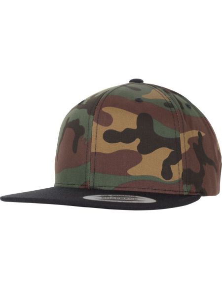 Kappe 6 Panels Snapback Camo Flexfit 6089CF/6089CV/6089TC grün camo/schwarz