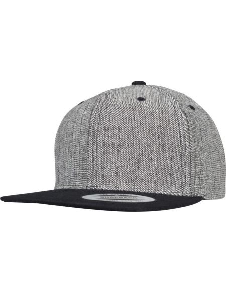 Kappe 6 Panels Snapback Melange Flexfit 6089MS/6089VM schwarz melange/schwarz