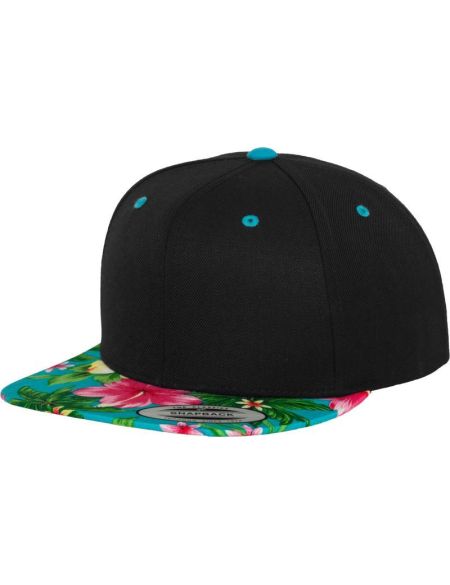 Flexfit 6-Panel-Baseballkappe 6089F/6089BD/6089CB Schwarz/Aqua