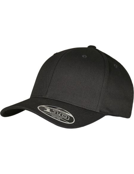 Flexfit 6-Panel-Mütze aus gekämmter Wolle 6277DC schwarz/schwarz