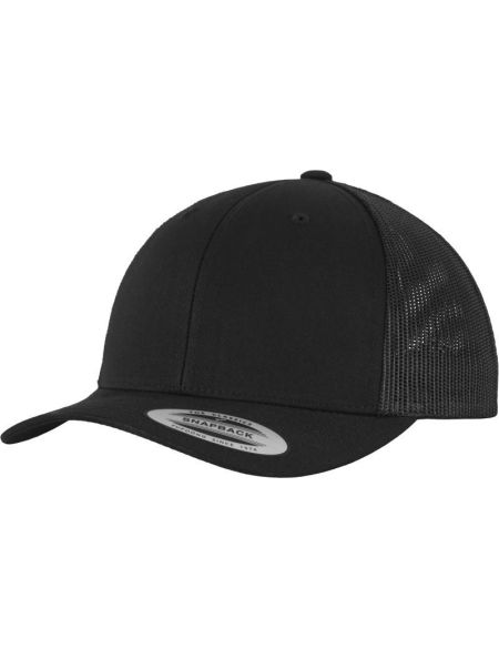 Kappe 6 Panel Vintage Trucker Flexfit 6606/6606T schwarz