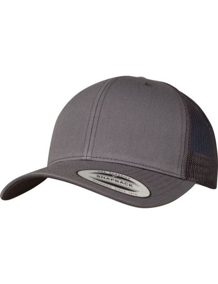 Kappe 6 Panel Vintage Trucker Flexfit 6606/6606T dunkelgrau