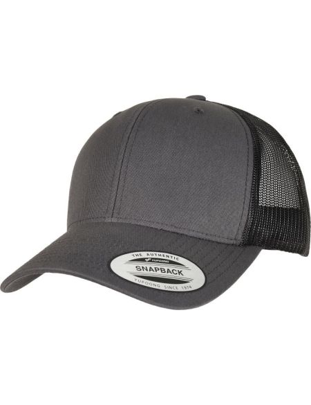 Kappe 6 Panel Vintage Trucker Flexfit 6606/6606T anthrazit/schwarz