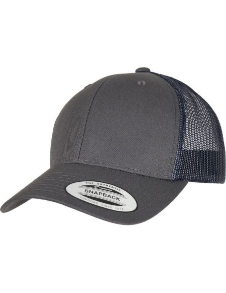 Kappe 6 Panel Vintage Trucker Flexfit 6606/6606T anthrazit/marine
