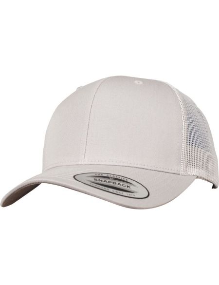 Kappe 6 Panel Vintage Trucker Flexfit 6606/6606T Silber