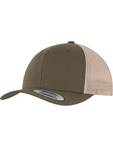 Kappe 6 Panels Vintage Trucker Flexfit 6606/6606T moosgrün/khaki