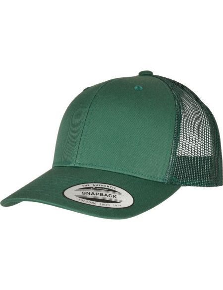 Kappe 6 Panel Vintage Trucker Flexfit 6606/6606T immergrün