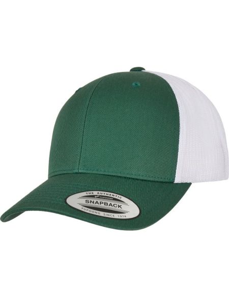 Kappe 6 Panel Vintage Trucker Flexfit 6606/6606T immergrün/weiß