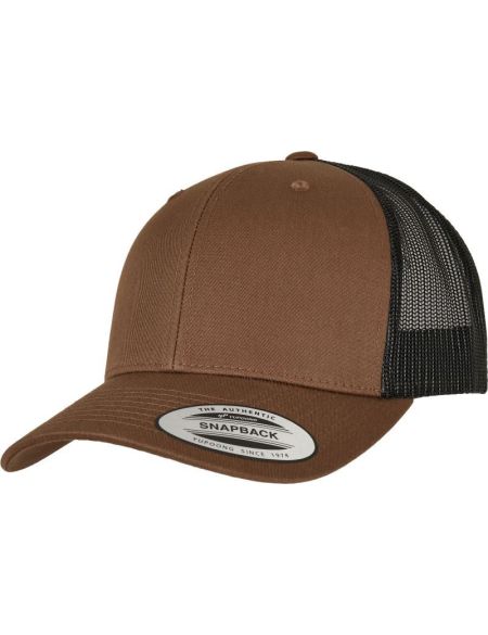 Kappe 6 Panel Vintage Trucker Flexfit 6606/6606T Karamell/Schwarz